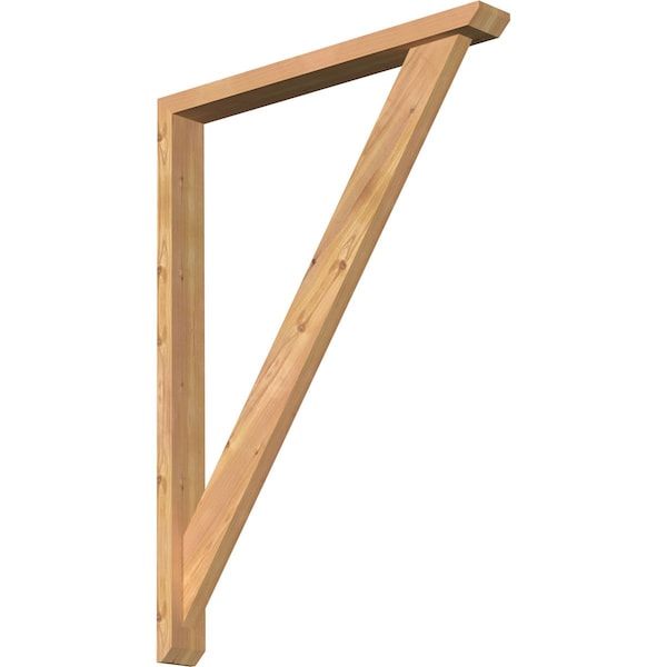Ekena Millwork Traditional Slat Smooth Bracket w/ Offset Brace, Western Red Cedar, 3 1/2"W x 30"D x 42"H BKT0402X30X42TRA06SWR - main